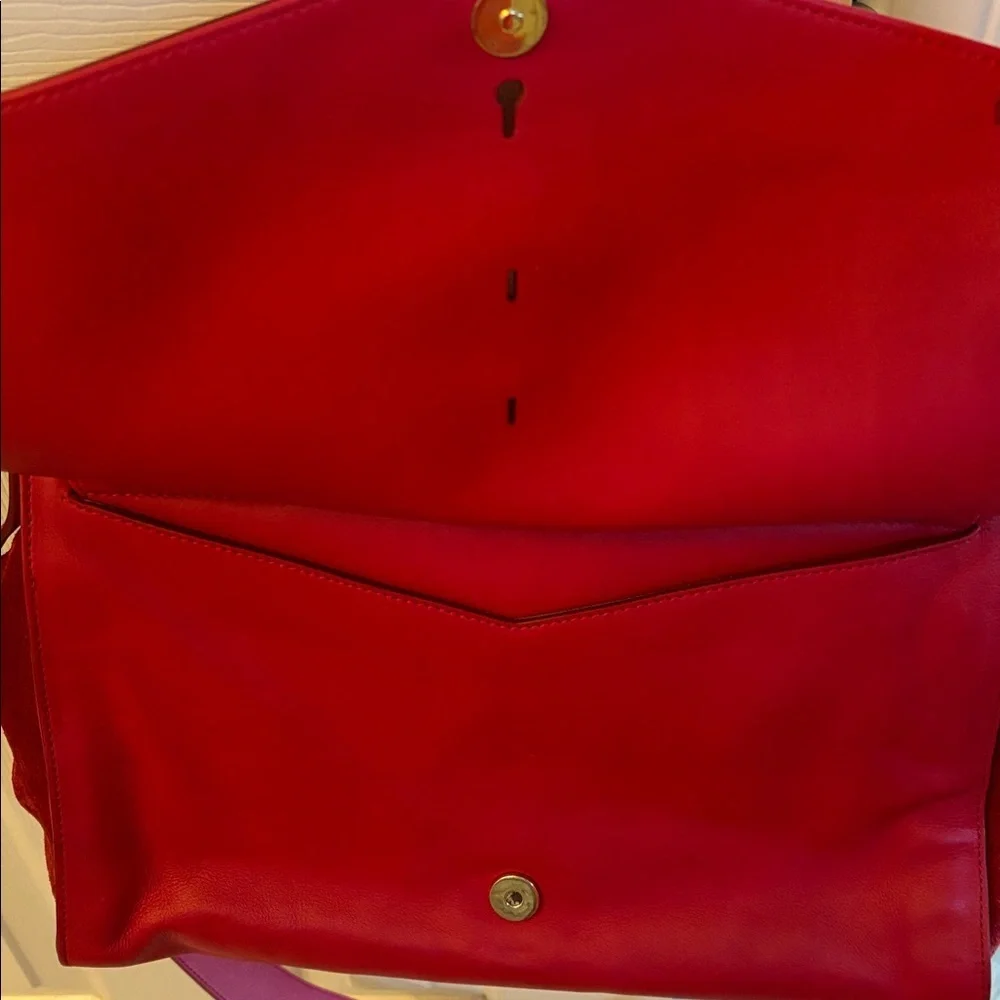 Thakoon Front Pocket Tote Red Leather Handbag